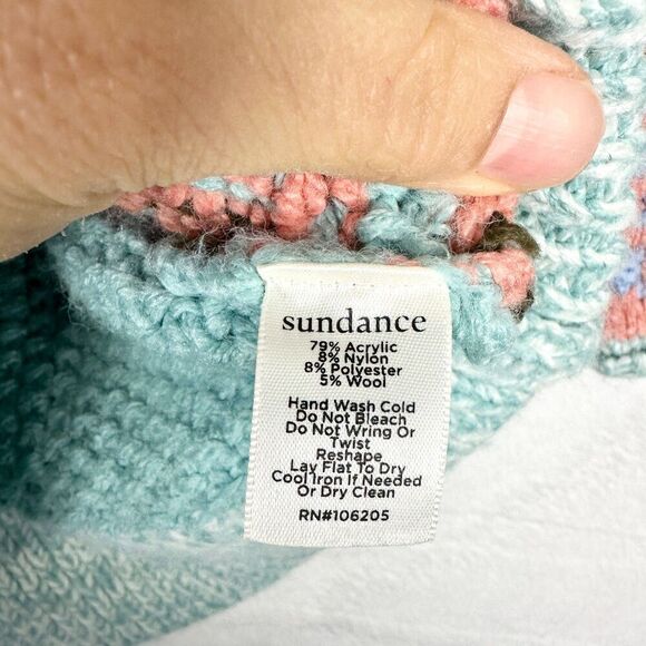 Sundance Faya Fair Isle Sweater Coat Longline Size Small Nordic - Picture 9 of 9
